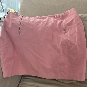 LOFT Blush Pink Mini Skirt with Dual Zippers